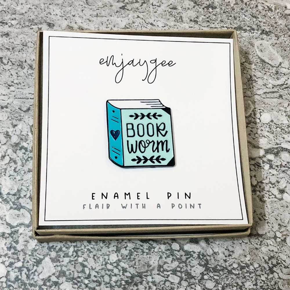 Book Worm Enamel Pin - Picture 2 of 3